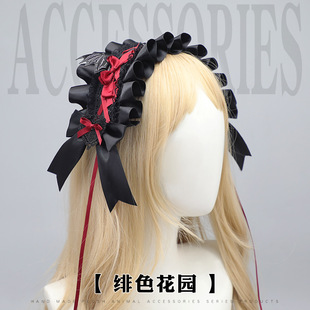 手作lolita蕾丝发饰甜美发夹cosplay日系少女装扮蝴蝶结头饰发带-阿里巴巴