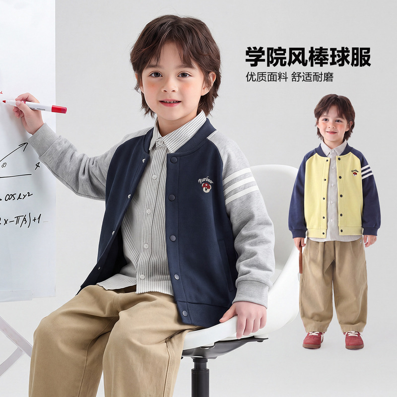 Right European Style Boys' Baseball Jacket Knit Cardigan Autumn New Children's Clothing Toddler Spring and Autumn Tops Right European Style Boys' Baseball Jacket Knit Cardigan Autumn New Children's Clothing Toddler Spring and Autumn Tops