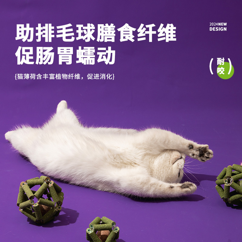 Nuevo estilo lamiendo música gatero bola de menta snacks para gatos dientes dientes afilados pelotas exquisitas suministros para gatos juguetes divertidos para gatos al por mayor