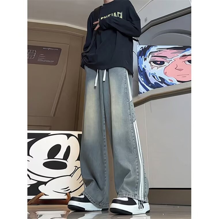 Hong Kong Style Trendy Men's New 2024 Style Distinctive High Street Jeans Hip-Hop Ins Trendy High Street Trendy Trousers Hong Kong Style Trendy Men's New 2024 Style Distinctive High Street Jeans Hip-Hop Ins Trendy High Street Trendy Trousers
