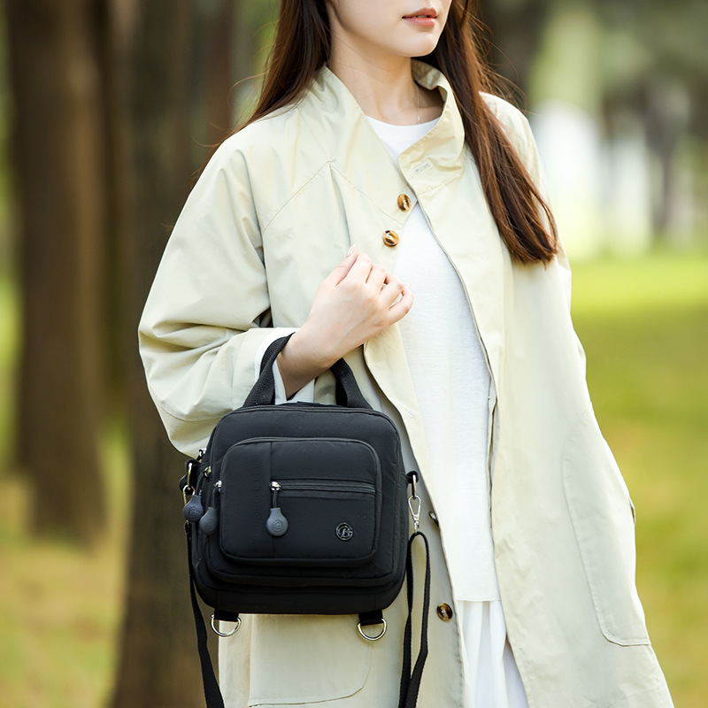 2026 Unisex Multi-layer Crossbody Bag, Fashionable and Versatile, Casual Washed Fabric Handbag, Lightweight Single-Shoulder Crossbody Bag