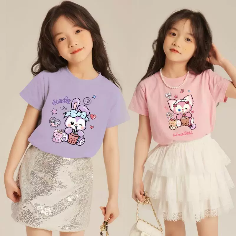 个性女童短袖T恤2026新款卡通立体可爱潮流半袖儿童上衣加工定制