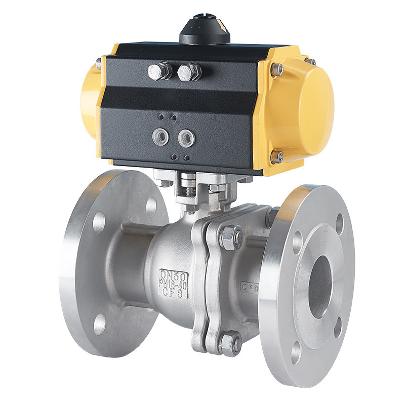 304不锈钢气动球阀法兰快装工业阀门三片式内螺纹丝扣卫生级球阀