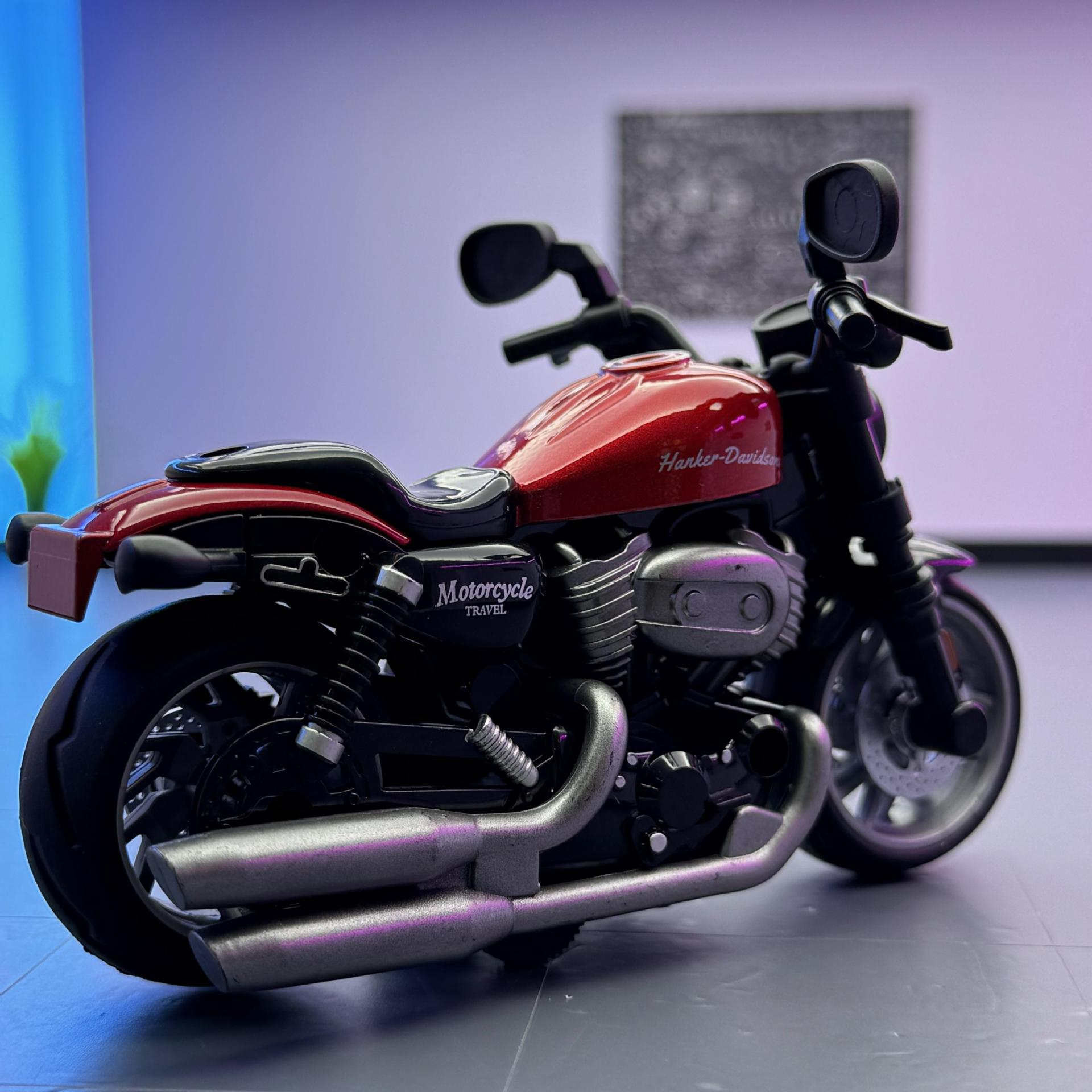 Modelo de coche de aleación Zhengxinyuan 1:14 Harley Ducati Latte motocicleta de juguete con modelo de fuerza de retorno al por mayor