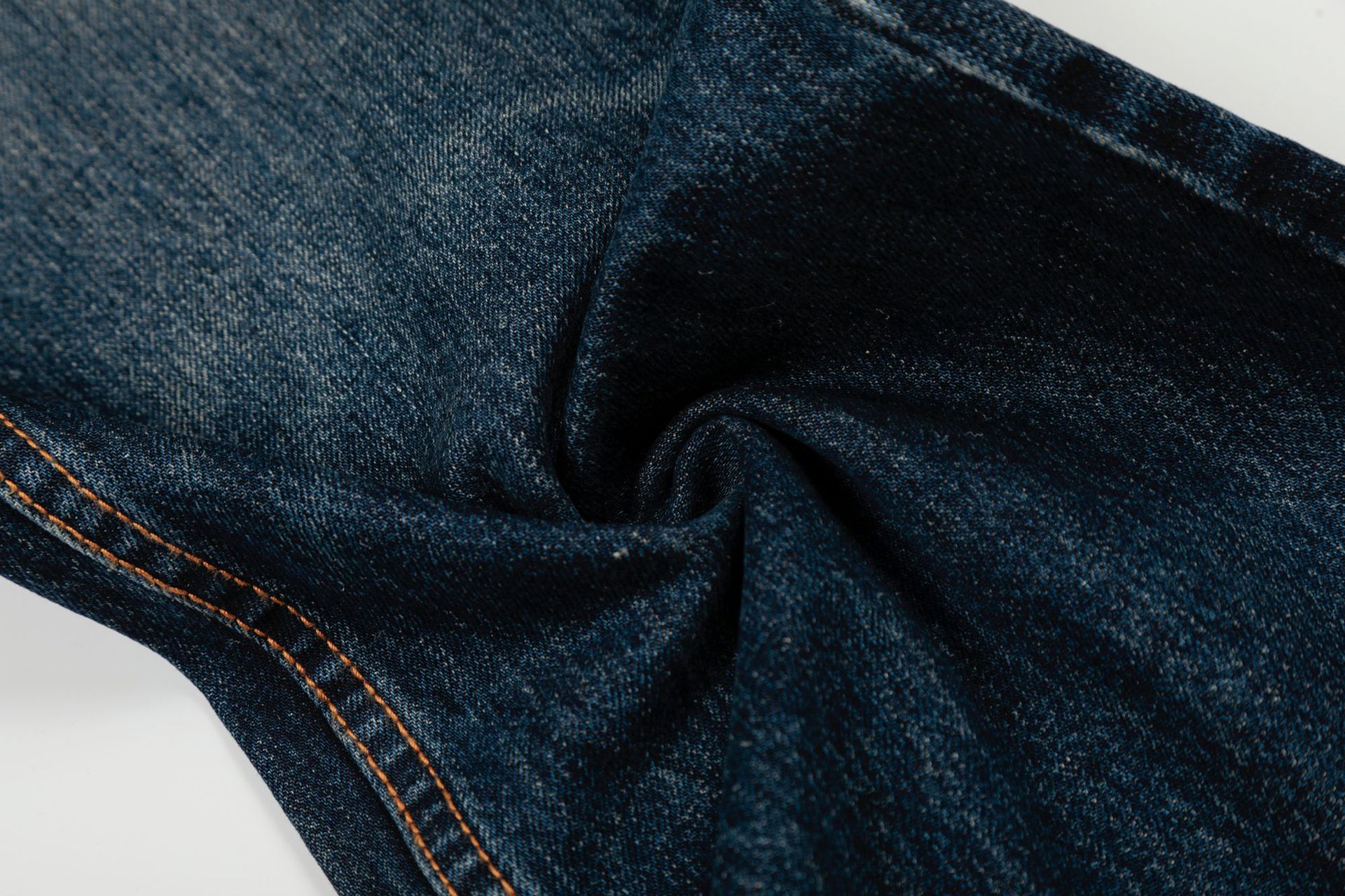 Men's Loose Fit Straight Leg Jeans Deep Blue Denim King Whisker Pattern High Street Style High End Feel_viptrois.com