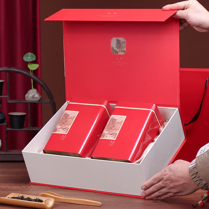 高檔鐵觀音茶葉包裝禮盒空盒一斤裝古樹紅茶金駿眉綠茶葉罐空禮盒