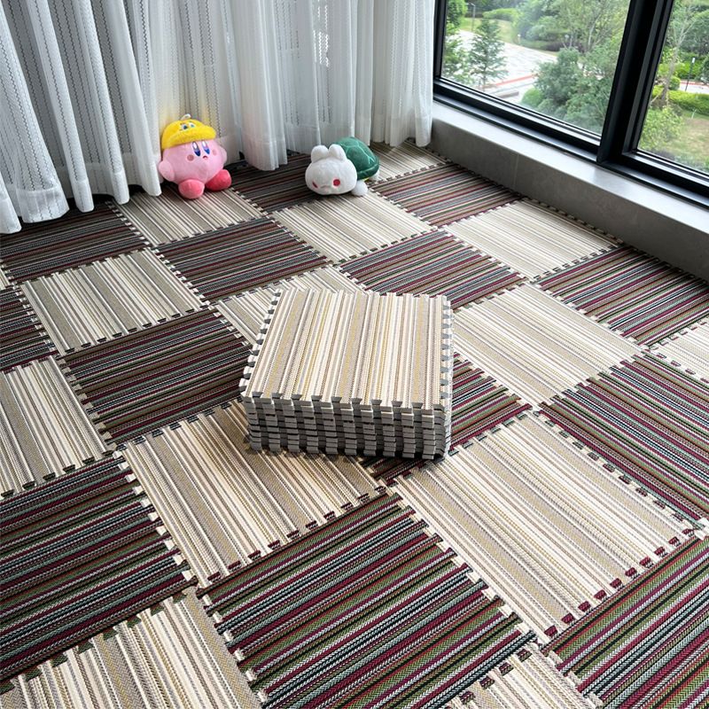 Foam Stripe Patchwork Carpet Floor Mat Bedroom Climbing Mat Living Room 2024 New Style Floor Mat Room Floor Mat