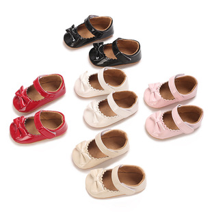Li Haisheng PU fashion bow princess shoes 0-1 year old baby girl baby shoes toddler shoes