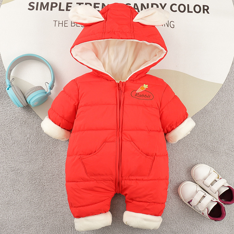 Bebé mameluco de una pieza Outwear otoño e invierno Bebé abajo algodón mameluco recién nacido edredón forrado de lana engrosada saco de dormir