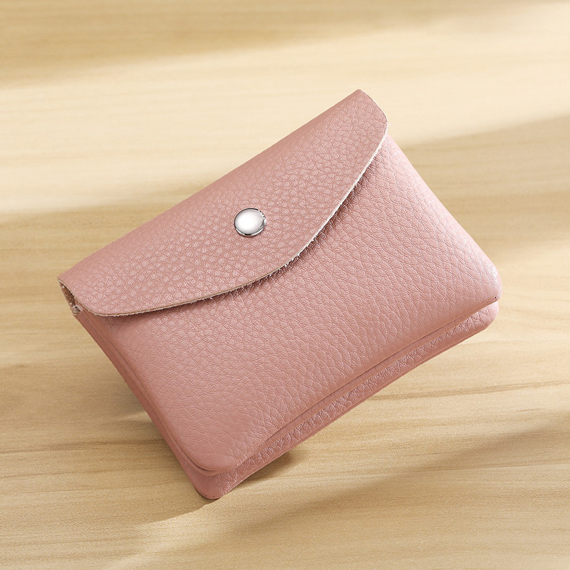 Monedero de cuero suave simple para mujeres, bolso de tarjetas multifuncional para mujeres, gran capacidad para colocar joyerías pequeñas, monedas, bolso de cuero suave