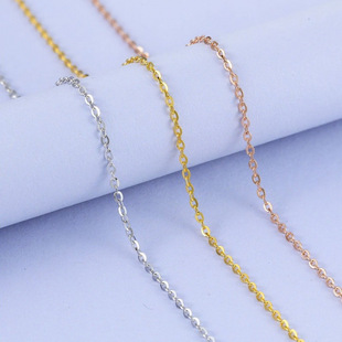 All-Over S925 Sterling Silver Calendered Cross Chain Flash European Necklace O-Shaped Chain 40cm + 5cm Adjustable Chain 10-Shaped Chain