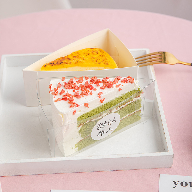 Caja de embalaje de pastel triangular de mousteto Qifeng, caja de pastel de manga de durian rojo de ocho cortes