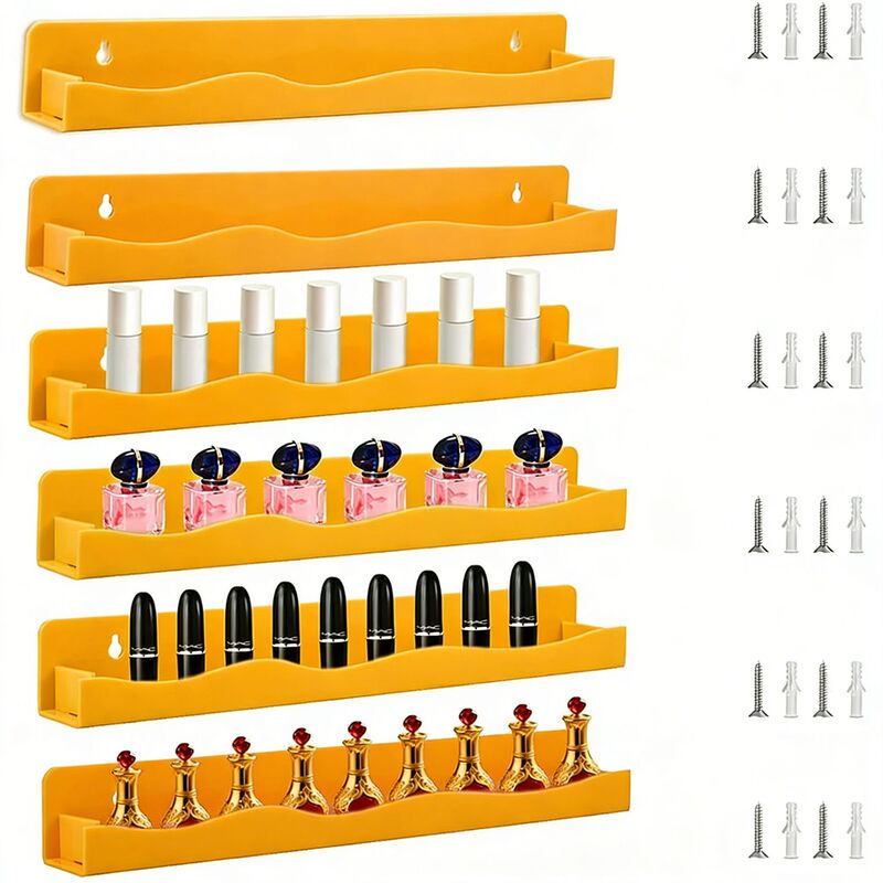15inch Orange Floating Nail Polish Storage Rack, Cosmetic Shelf Display, Toy Storage, Multi-Layer Wall Organizer 15inch Orange Floating Nail Polish Storage Rack, Cosmetic Shelf Display, Toy Storage, Multi-Layer Wall Organizer