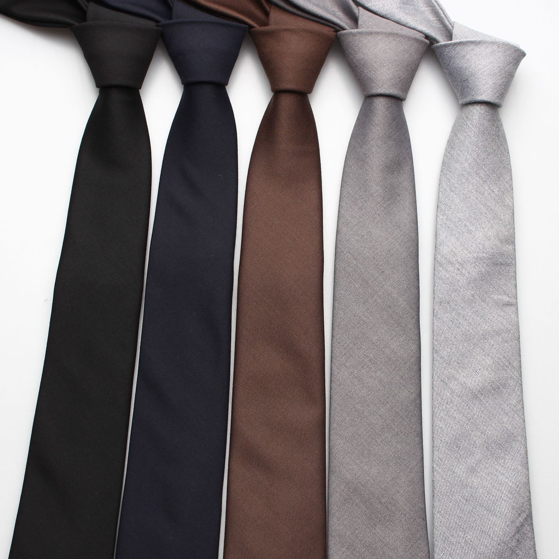 New formal business men's tie 6cm professional groom wedding solid color hand-tied tie suit clothing accessories