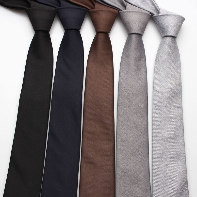 New Formal wear business men's tie 6cm professional bridegroom wedding solid color hand tie suit clothing accessories