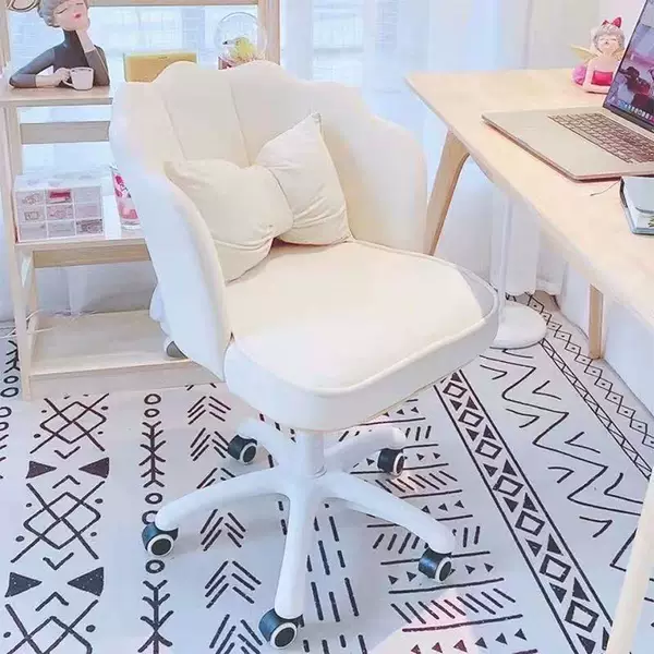 Girls' dormitory makeup chair, computer chair, swivel chair, comfortable for long-term sitting, study room chair with backrest, desk computer chair