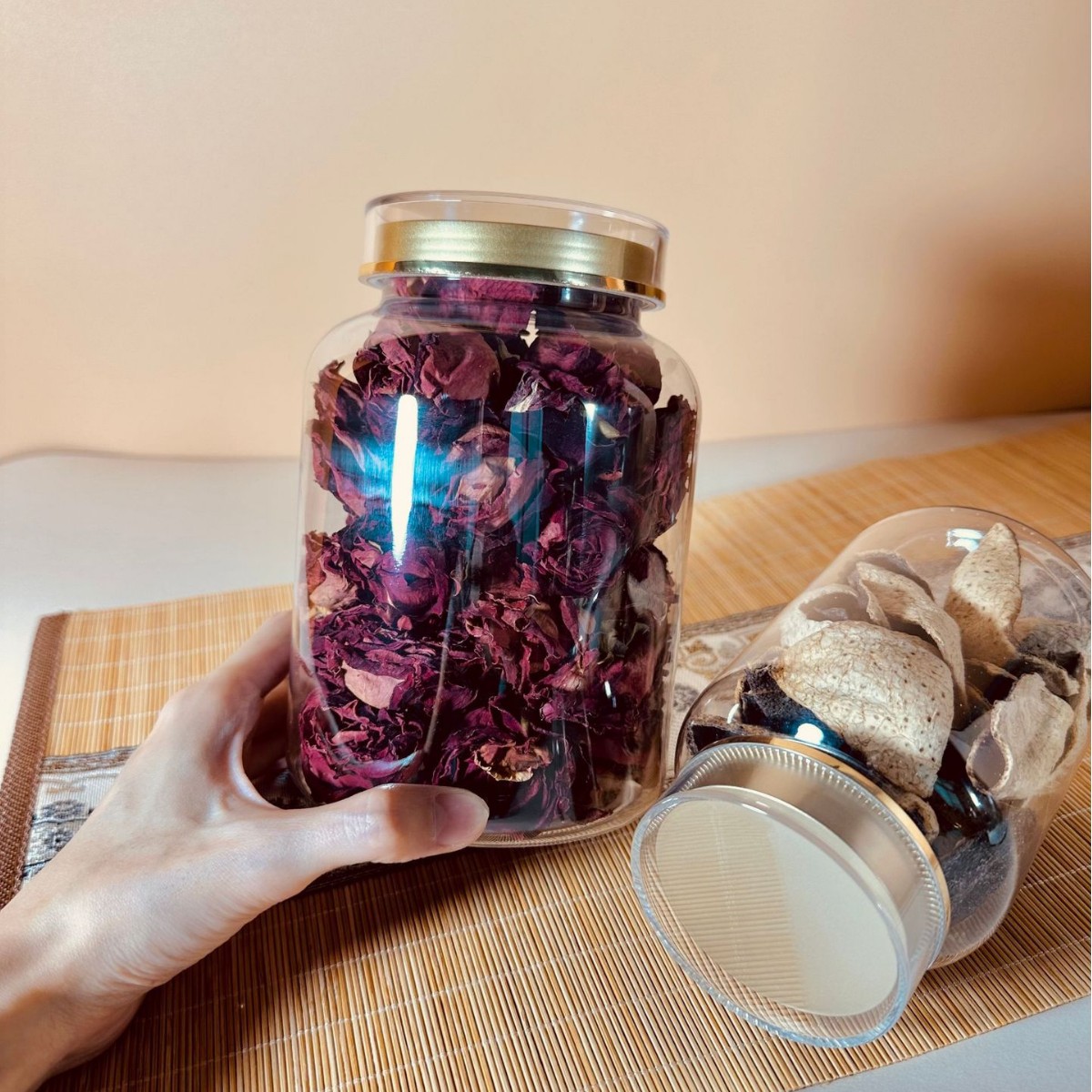 Double-Layer Lid Wholesale Plastic Bottle Tea Nut Plastic Jar Pet Transparent Sealed Bottle Traditional Chinese Medicine Powder Jar Sealed Jar