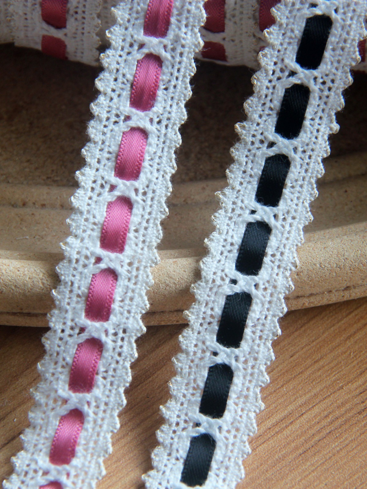 日版棉线金边蕾丝花边 小波浪镂空穿绸带花边 服装DIY辅料宽2cm