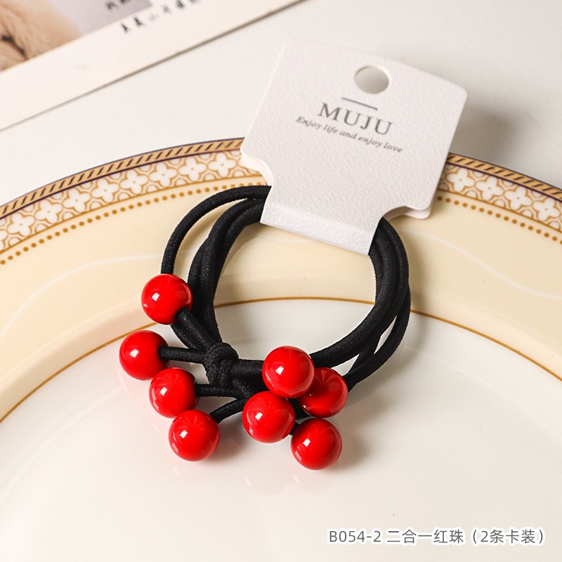 [Carga de tarjeta] sensación de alto nivel coreano de cabello de código de barras de moda de alta elasticidad de cabello anillo de cabello correa de cola de caballo