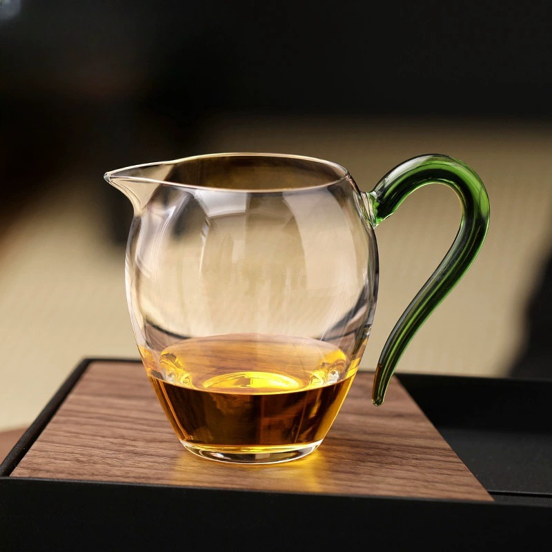 Термостойкий чайный разделитель с ручкой из боросиликатного стекла, одноцветная ручка, чайный кувшин для наливания чая