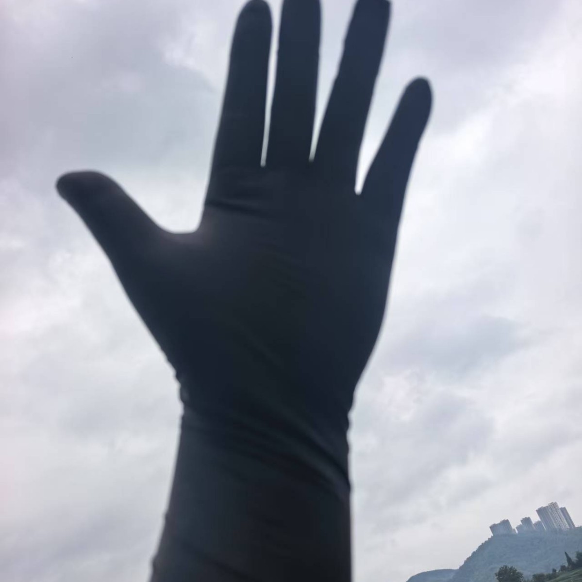 B级12寸一次性加厚丁腈手套黑色纯丁晴手套耐酸碱防水防油防滑批