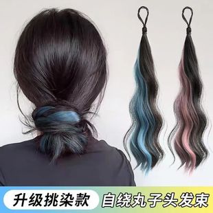 Self-Winding Ball Head Curly Hair Bundles, Flower Buds, Self-Winding Bun, Simulated Hair Band, Low Hair Bun