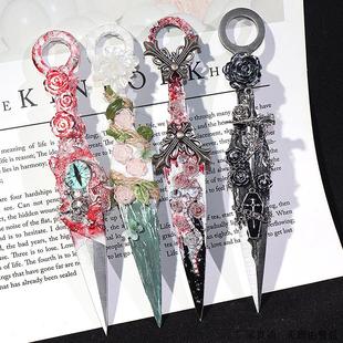 Art Knife Dark Gothic Style Bitter No Box Opening Knife Finished Birthday Gift Hanfu Pendant Decorations Desktop Decorations