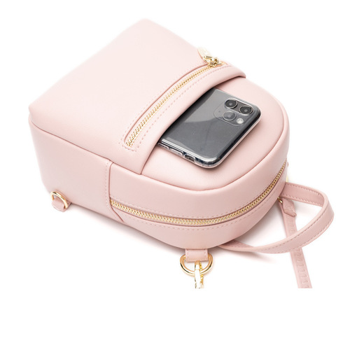 2024 new women's bag Korean version versatile fashion large capacity mini backpack anti-theft school bag pu leather backpack