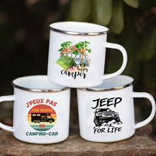 Camping Car Enamel Mug Adventure Together Cup Gift Idea for
