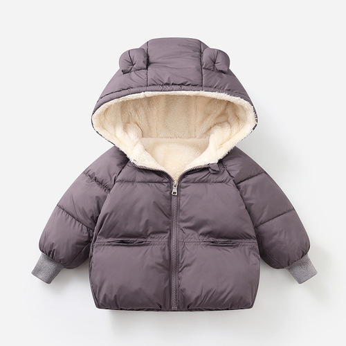 Children's down padded jacket new autumn winter thick baby middle and small children padded coat boys' outerwear girls' padded top with extra lining