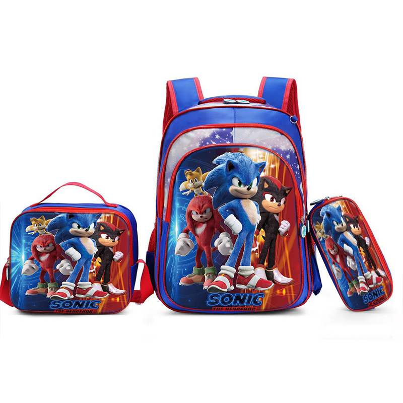 Nuevo Kpop América del Sur 16 pulgadas tres piezas juego de tirón para niños 3D brujas caza mochila de hombro para estudiantes doble espalda