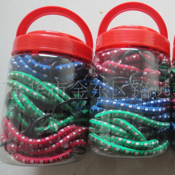 彩色圆形包芯摩托车捆绑弹力绳自行车行李绳捆松紧绑带固定小挂钩