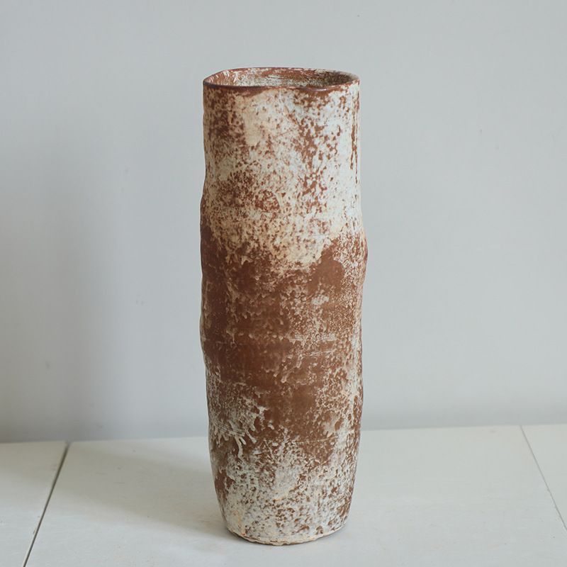 Jingdezhen vasos de cerámica retrógrados nostálgicos hechos a mano hoteles residenciales flores de viento tranquilo arreglos de flores Zen adornos vasijas de cerámica gruesa