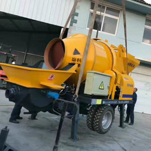 混凝土搅拌拖泵滚筒式输送泵一体搅拌机带发电机泵送搅拌机设备