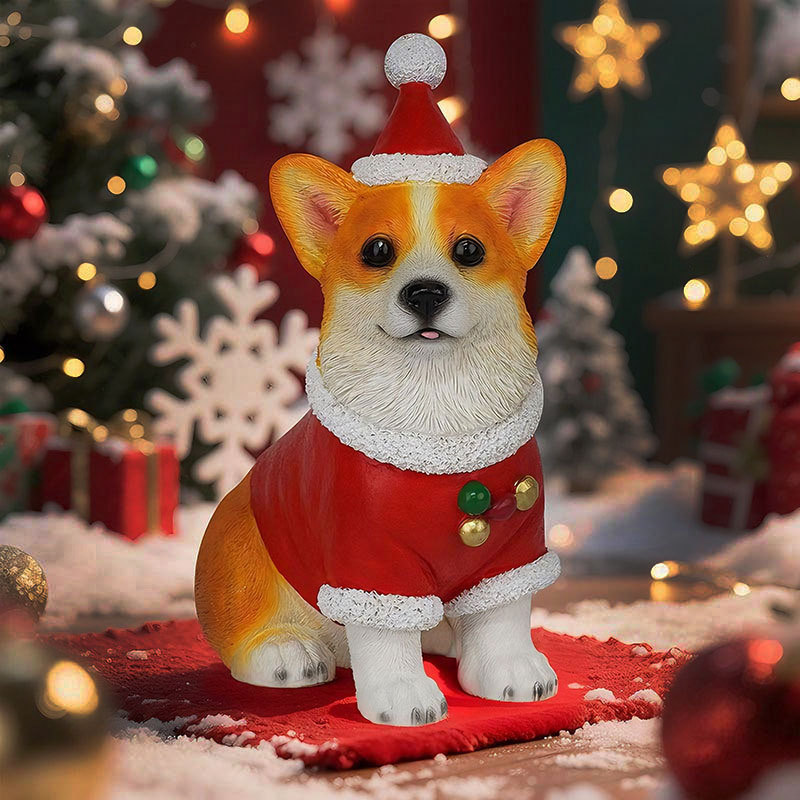  New Product Christmas Labrador Bichon Corgi Cute Dog Christmas Ornaments Resin Home Decoration