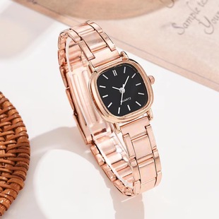 Women's Watch, Fashionable and Elegant, Barrel-Shaped Quartz, Artistic and Trendy, Simple Style, Rose Gold, Exclusively for Cross-Border Sales