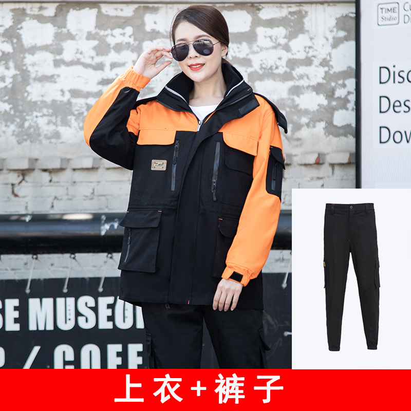 Invierno de algodón de lana con ropa de trabajo de algodón para hombres, ropa de algodón caliente y gruesa, ropa de protección laboral, chaqueta de algodón, ropa de asalto a prueba de frío