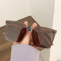 2021網紅新款超大框方形墨鏡女大臉顯瘦遮陽太陽鏡防紫外線街拍潮