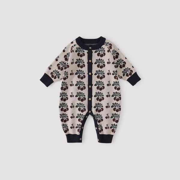 Children's autumn knitted bodysuit to go out for men and women…