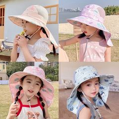 子供用帽子夏のベビー漁師の帽子薄い日よけ帽子男の子と女の子用大きなつばのビーチハット通気性と折りたたみ可能