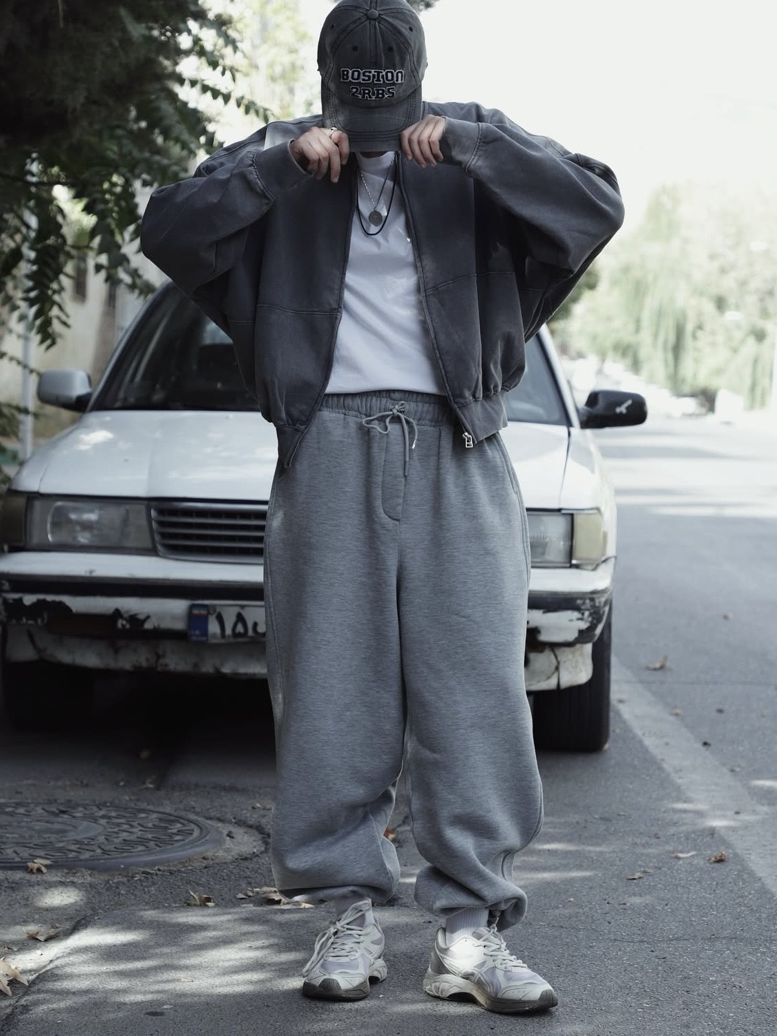 Japón retro pantalones grises para hombres otoño y invierno comercio exterior transfronterizo suelto pantalones deportivos de piernas anchas rectas de color sólido pantalones casuales