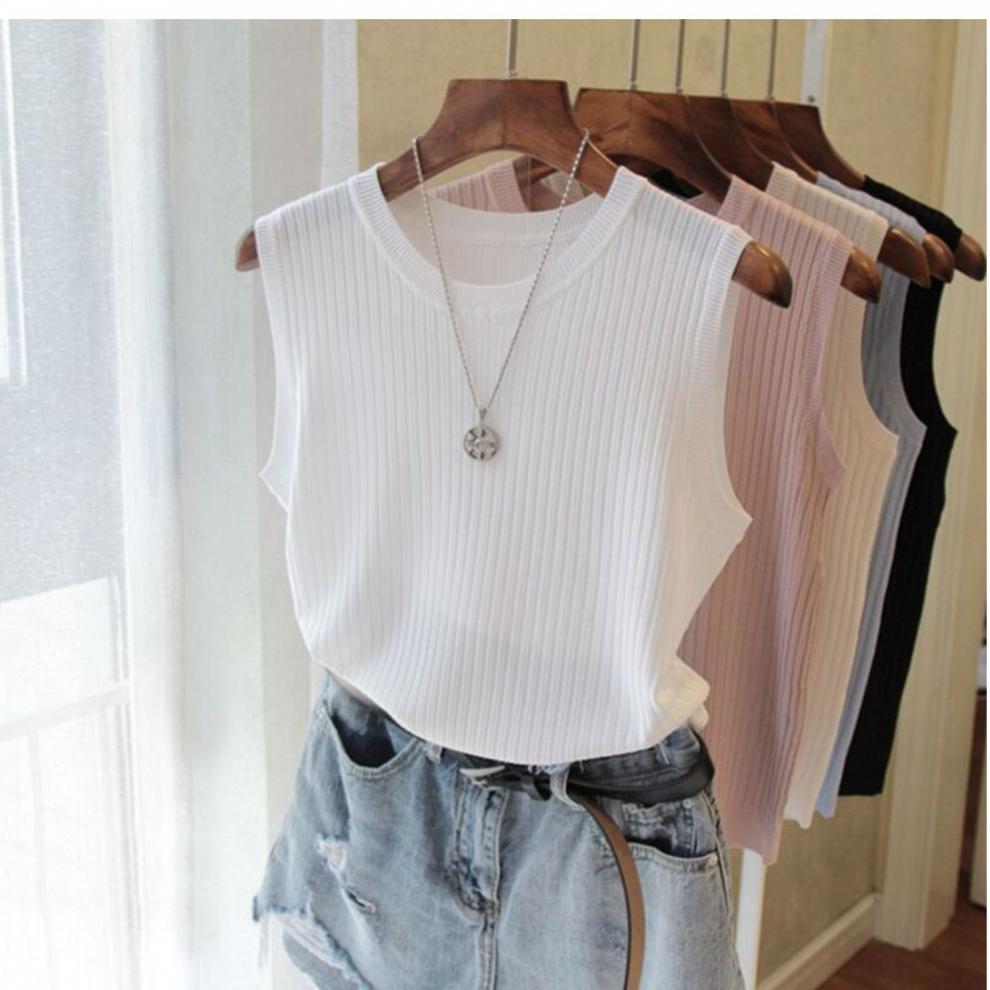 商品详情图_2023春秋内搭背心女外穿T恤无袖针织上衣宽松大