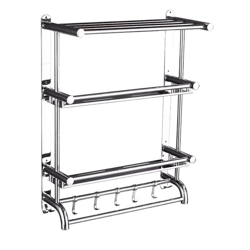 Toallero de Acero Inoxidable 304 Sin Taladro, Estante de Almacenamiento para Baño, Montado en la Pared, para Ducha, Baño, Aseo, de 2 Niveles