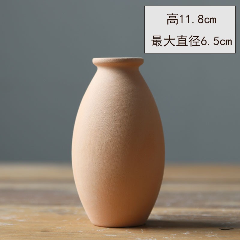 Vasos de cerámica simple, flores secas al aire nórdicas, flores secas al aire, pinturas de color bajo esmalte cerámico, productos semiacabados de bricolaje.