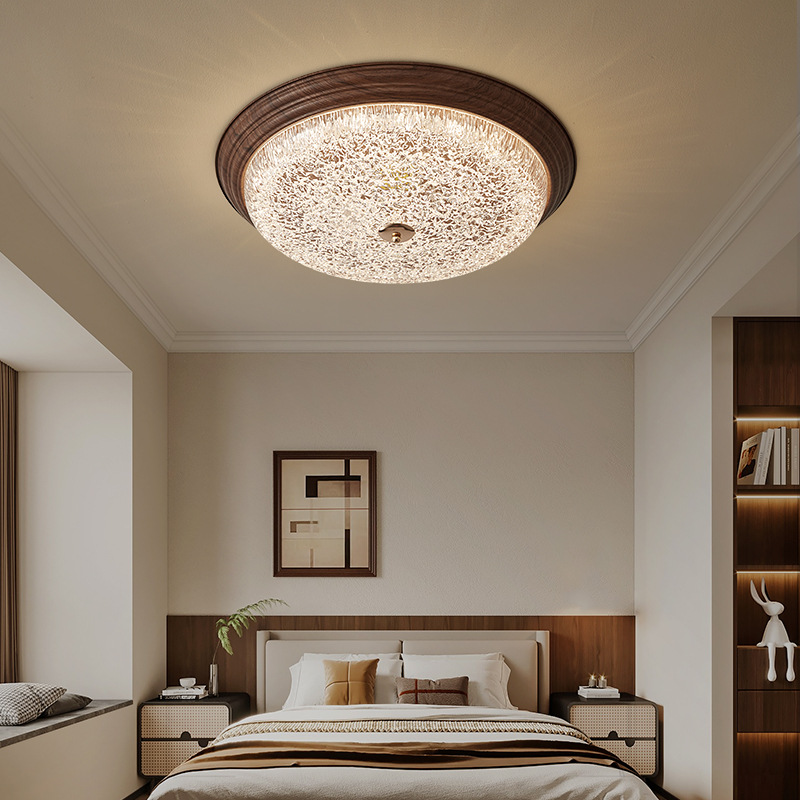 Lámpara de techo de dormitorio de estilo antiguo, nueva lámpara de habitación de sensación de alta gama, lámpara de estudio redonda, lámpara de personalidad de protección ocular de espectro completo