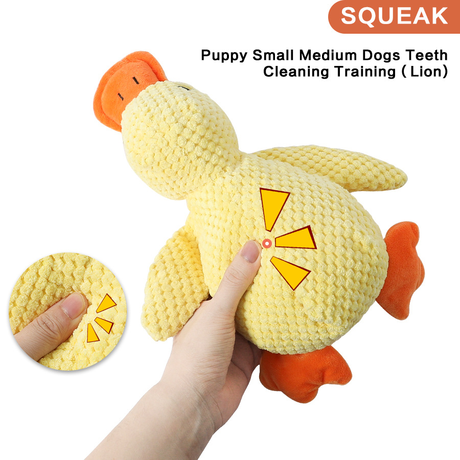 Juguetes para perros, peluches para dormir, patitos amarillos resistentes a mordeduras, juguetes vocales, perros pequeños de tamaño mediano, artefactos para aliviar el aburrimiento de las mascotas image 3