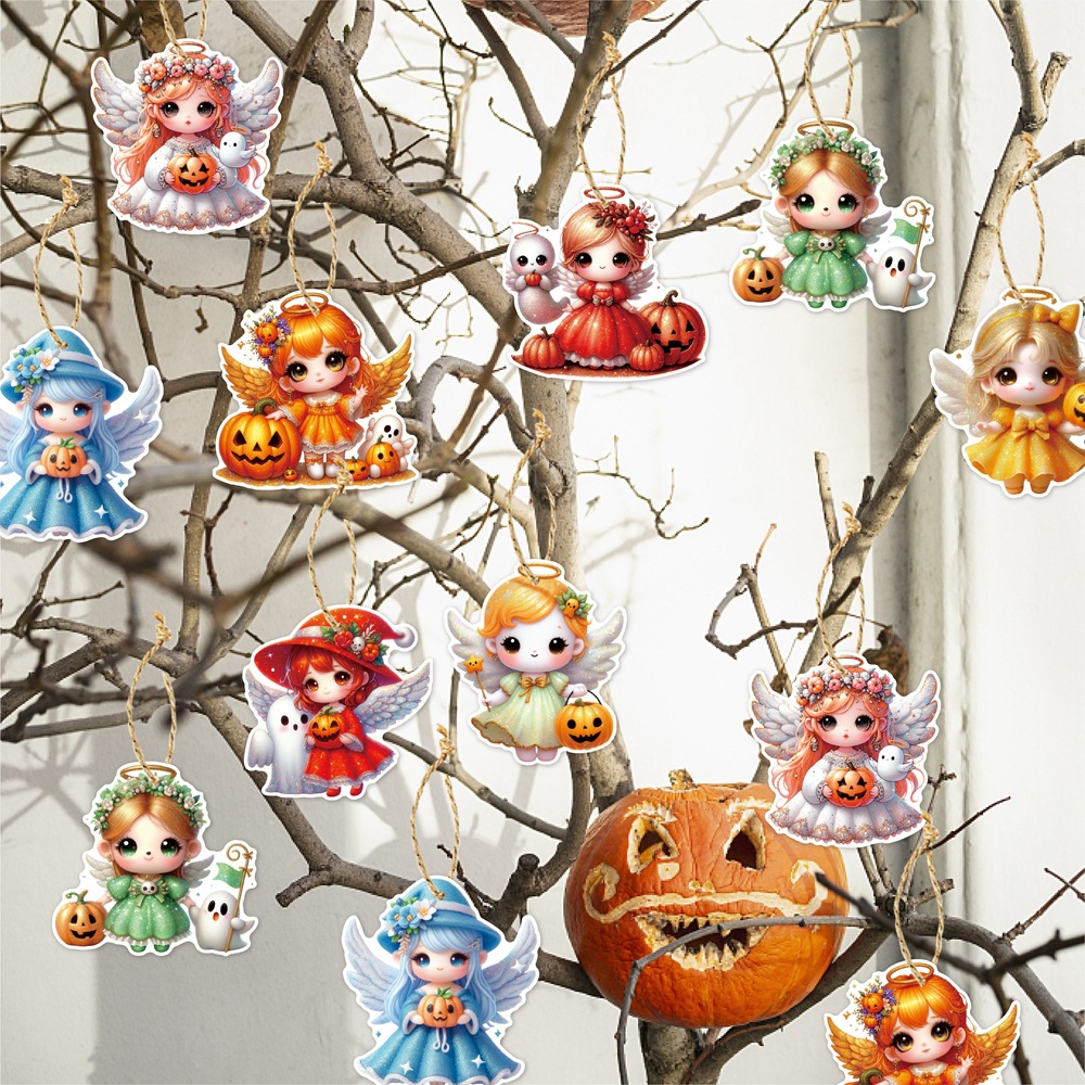 Nuevo colgante de decoración de Halloween colgante de calabaza de ángel colgante de decoración de embalaje de regalo de fiesta de Halloween