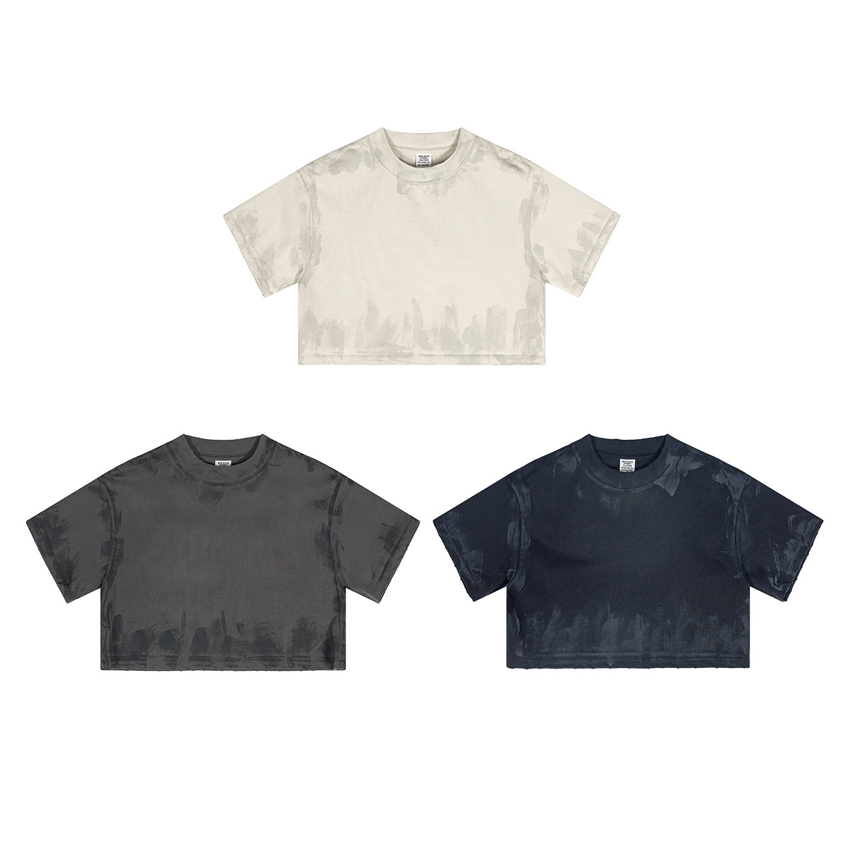 BE レディース 25 春夏パリ工場泥染めレディース Tシャツ 305G ヨーロッパとアメリカのトレンディなブランドフィットネスショートトップ女性用