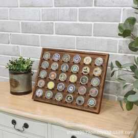 木制桌面纪念币收纳架五层奖牌勋章立式陈列展示架实木勋章收藏架