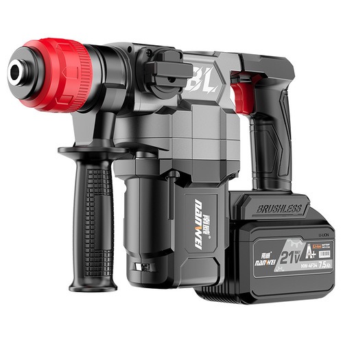 Nanwei brushless rechargeable electric hammer lithium electric impact drill for concrete wireless heavy-duty square handle electric hammer electric pickaxe electric drill dual use